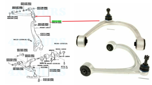 LEXUS LS430 FRONT UPPER WISHBONE / CONTROL ARM PAIR 01-06